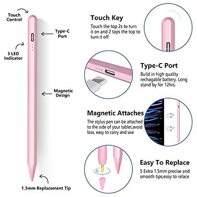 iPad Pencil 2nd Generation with Palm Rejection, Fast Charging, JAMJAKE  Apple Pencil Compatible with iPad Pro 11&12.9, iPad 10th/9th/8th/7th/6th,  iPad