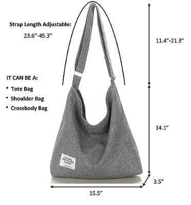 ROUROU Denim Shoulder Bag for Women Hobo Tote Bag Casual Canvas Bag Retro  Crossbody Bag Large Capacity Purse