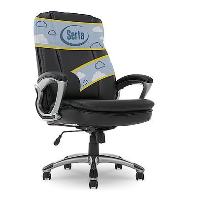 Serta Style Hannah I Bonded Leather High-Back Office Chair, Comfort Black