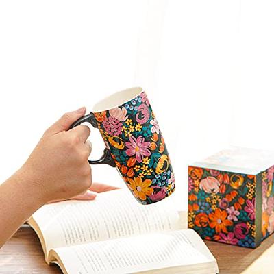 Topadorn Ceramic Travel Mug Porcelain Coffee Cup with Spill-proof Lid and  Box, 17 Oz.