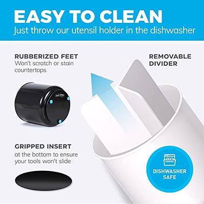 Extra Large and Sturdy Rotating Utensil Holder with No-Tip