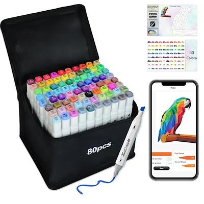 Dual Tip Markers in 120 Colors, Double Sided Markers with Travel Case Bag, Fine and Chisel Tip Art Markers for Adult Coloring and Kids, Alcohol