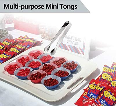 6Pcs Kitchen Mini Ice Tongs Stainless Steel Sugar Cube Appetizers Food Tongs