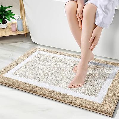 LIYOUYA Super Absorbent Bath Mat Bathroom Rugs Washable Quick Dry Non Slip  Bathroom Mats Soft Thin Diatomaceous Waterproof Rubber Backed Bath Rug Fit