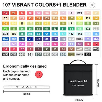 Mon'Elini Alcohol Markers Set with Blender – 80 Colors Permanent Markers  for Sketching – Art Markers for Kids – Dual Tip Markers for Adult Coloring