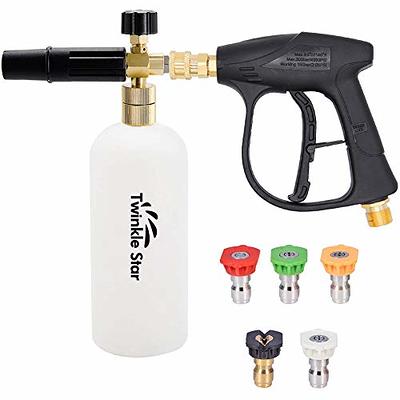 Pressure Washer Foam Cannon With 1/4in Quick Connector, 1 L, 5 Nozzle Tips  - Car 