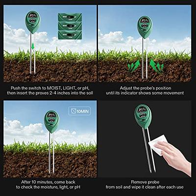 Cubilan 4 in 1 Soil Moisture Meter, PH Meter/Sunlight Intensity