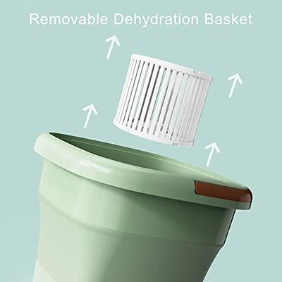  REALN Ultrasonic Portable Washer Machine, Bucket Laundry  Machine, Foldable Small Washing Machine Mini Clothes Washer with  Dehydration Basket- 5 Modes (Color : Green) : Appliances