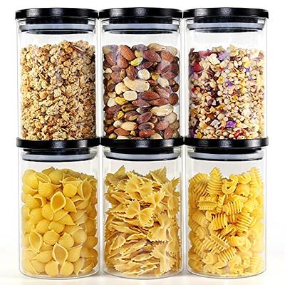 6Pcs Stackable Storage Jars Clear Food Storage Canister Set Transparent  Spice