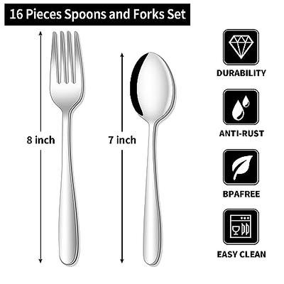 Bestdin Dinner Spoons, Silverware Spoons Set of 12, Food Grade Stainless  Steel Flatware Table Spoon Sets, Mirror-Polished & Dishwasher Safe, Spoons