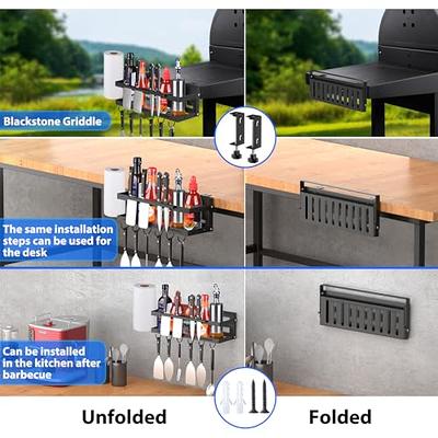 FANGSUN Large Grill and Picnic Caddy with Paper Towel Holder, BBQ Organizer  for Utensil, Plate, Condiment, Collapsible & Easy Carry Griddle Caddy, Must  Haves for Outdoor, Camper, Travel, Car, RV 