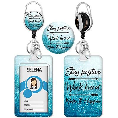  Blue Marble ID Badge Holder with Breakaway Lanyard,  Fashionable Lanyards for ID Badges Women, Cute Badge Reel Retractable, ID  Card Holder Keychain Name Badge Clip, Nurse Teacher Gifts : Office