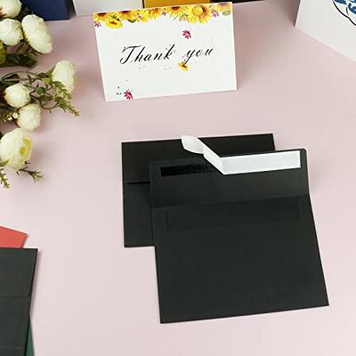 Custom A7 Black Invitation Cards 5x7 Envelopes with Square Flap