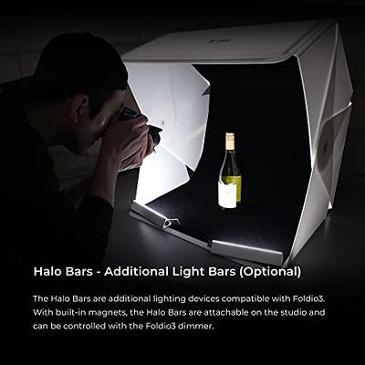 Foldio3 lightbox for Product Photography / 60cm 25x25 / Portable Studio,  Dimmable LED Chips, CRI 97, Background Sheet Included 
