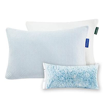 HOMBYS Extra Firm Bed Pillows for Sleeping, Shredded Memory Foam Pillows  Standard Size Set of 2, for Side, Back, Stomach Sleepers,40% Viscose Made