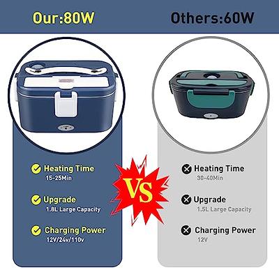 1.8L Self Heated Lunch Box and Food Warmer 2 in1 US Plug - 12/24/110V Hot  Bento