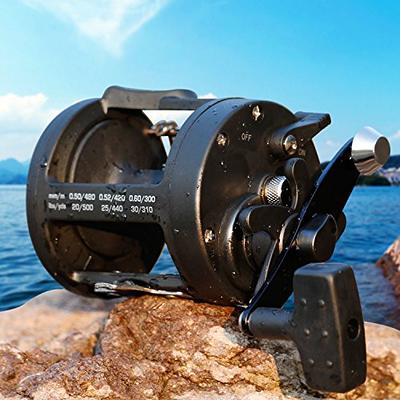 Round Baitcasting Reel, Fishing Reels for Catfish, Salmon, Striper Bass,  Pike, Smooth Powerful Saltwater Inshore Surf Trolling Fishing Reels (Color  