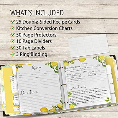 Blank Recipe Book to Write in Your Own Recipes - Family Recipe Journal to Create Your Own Cookbook - 100 Page Recipe Notebook with Conversion Charts