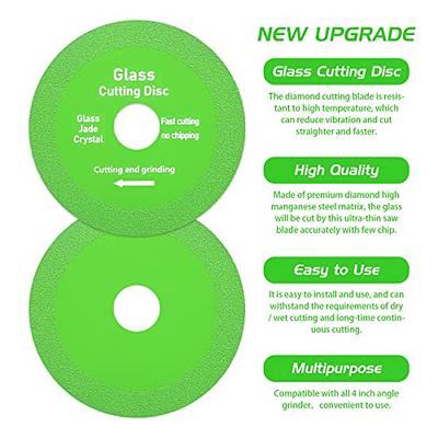 5Pcs Glass Cutting Disc for Angle Grinder, Diamond Cutting Blades Glass  Cutters Tools, 1mm Ultra Thin Saw Blade Wheel Glass Ceramic Cutting and  Grinding for Jade, Crystal, Bottles (4inch/100mm) - Yahoo Shopping