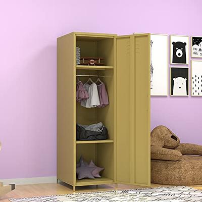 URTR Gray Wooden Armoire 2 Drawers, 2 Door Kids Wardrobe