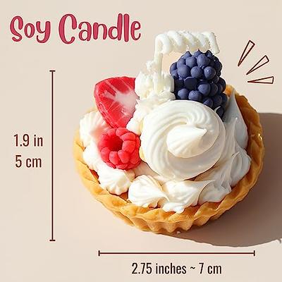 UPFLICK Ice Cream Fruit Tart Candle Birthday Gift for Mom, Cute