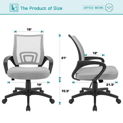 LACOO Office Black Mid Back Swivel Lumbar Support Desk, Computer