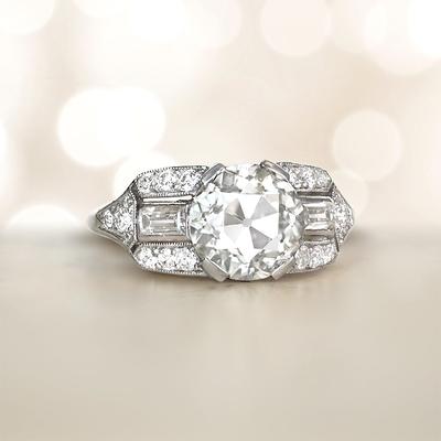 2.26 CT Simulated Diamond Bridal Wedding Engagement Ring Set 14K White Gold  Over