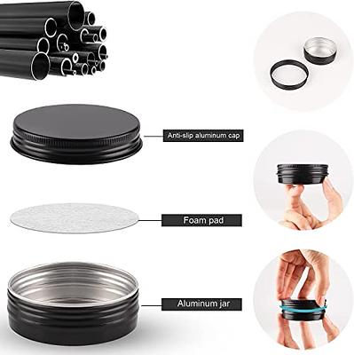 Bumobum 2 oz Glass Jars with Lids, 3 pack Clear Small Jar with Black Lids,  Blank Labels & Inner Liners, 60 ml Empty Round Cosmetic Containers for  Sample, Powder, Cream, Lotion, Spice 2oz-Clear