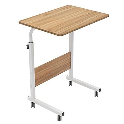 BYBLIGHT Moronia 31.5 in. Brown Portable Laptop Desk, Height Adjustable Laptop Rolling Table with Keyboard Tray on Wheels