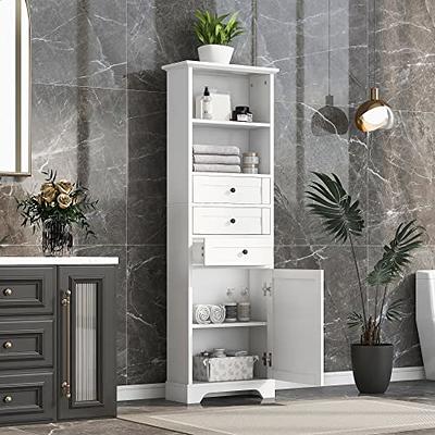 White Bathroom Storage Cabinet, Freestanding Office Cabinet with