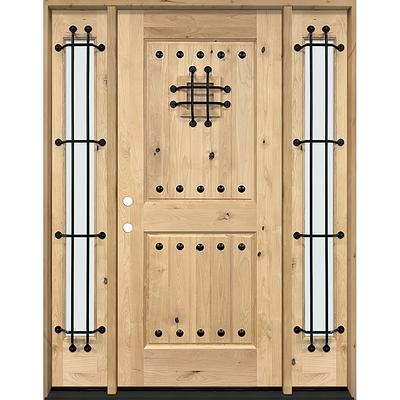 Greatview Doors 36-in x 80-in Wood 3/4 Lite Left-Hand Inswing Mahogany  Unfinished Prehung Single Front Door Solid Core