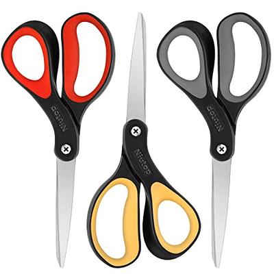 Scissors All Purpose, iBayam 8 Heavy Duty Scissors Bulk 3-Pack, 2.5mm  Thickness Ultra Sharp Blade Shears with Comfort-Grip Handles for Office  Home