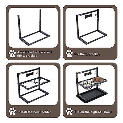 URPOWER Raised Slow Feeder Dog Bowls 4 Height Adjustable Elevated Dog Bowls  with Stainless Steel Dog Water Bowl and Dog Slow Feeder Non-Slip Dog Food  Bowls Stand for Small Medium Large Dogs
