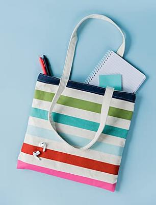 Kate Spade New York Canvas Tote Bag for Women, Cute Tote Bag for Teacher,  Canvas Beach Bag, Book Tote with Pocket