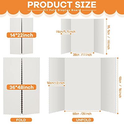 Ctosree 18 Pcs Tri Fold Display Board, Lightweight Presentation Board,  Science Fair Project Display Paperboard, Trifold Poster Board, Single  Wall(White, 14 x 22 Inch) - Yahoo Shopping