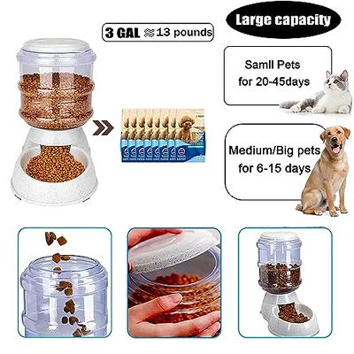 Automatic Cat Feeder Gravity Dog Feeder and 1 Gallon Pet Feeder
