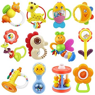 MOONTOY 12pcs Baby Rattles Set Teething toys for Babies 0-6 Months