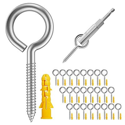 Stainless Steel Eye Screws, Heavy Duty Screw Eyes, Eye Hooks Screw in Heavy Duty, 3.5 Inches Eye Bolts, 10 Pack Eye Hooks Screw