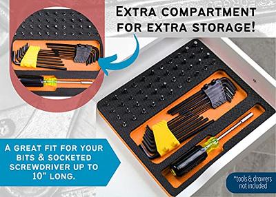 Polar Whale 3 Piece Desk Drawer Organizers Tray Non-Slip Waterproof Insert  for Office Home Shop Garage 12 X 16 X 2 Inches Black 10 Compartments Extra  Deep Set of 3 : 