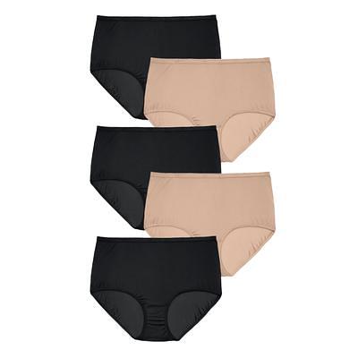 Plus Size Women's Nylon Brief 5-Pack by Comfort Choice in Nude