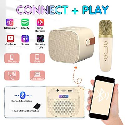 MicPioneer Kids Karaoke Machine, Mini Bluetooth Karaoke Speaker with 2  Wireless Microphone and LED Lights for Adults, Birthday Gifts for  Girls/Boys