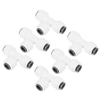 3/8 x 1/4 Push to Connect Tee Fittings, T Shape Reducing Water Line Fitting for RO Water System, White | Harfington