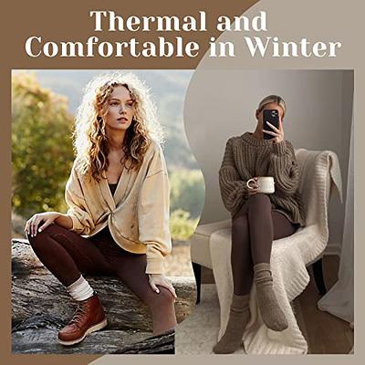 Ladies Thermal Leggings Thick Winter Fleece Lined Warm High Waist Tummy  Control