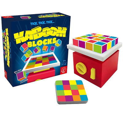  ROO GAMES Kaboom Blocks - Fast-Paced Matching and Building Game  - for Ages 7+ - Board Game for Kids - Match and Build The Pattern Before  The Board Pops! : Toys & Games