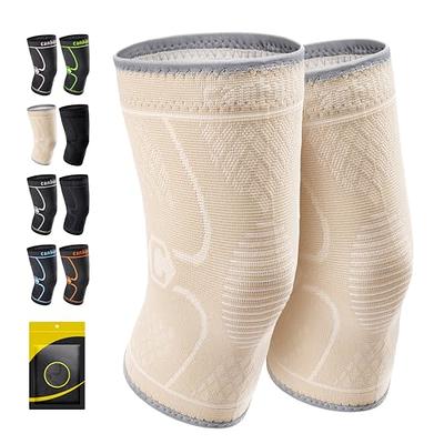 CAMBIVO 2 Pack Knee Brace, Knee Compression Sleeve for Men and
