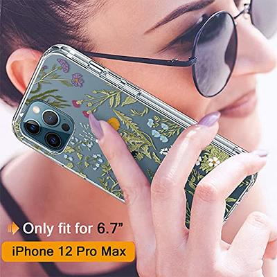 GiiKa for iPhone 12 Mini Case with Screen Protector, Clear Full Body  Shockproof Protective Floral Girls Women Hard Case with TPU Bumper Cover  Phone