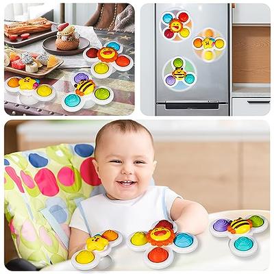 Suction Cup Spinner Toys,Infant Baby Toys 18 Months+ Baby Rattles  Toy,Sensory Toys Bath Toys Spinning Top Toy for Toddlers,Gifts for 18  Months-3 Year