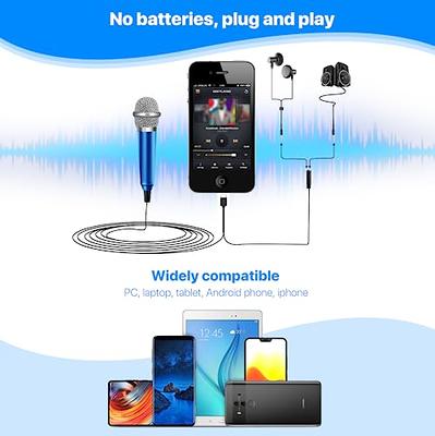 Mini Microphone, 3.5mm Plug Phone Karaoke Tiny Microphone Portable Small  Singing Mic Noise Reduction Low Delay for Voice Recording Interview