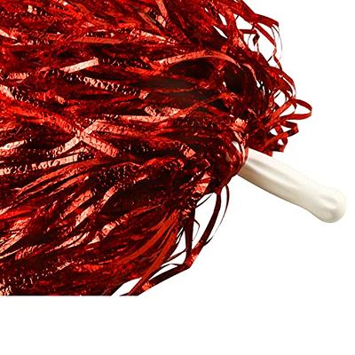 Hooshing 12PCS Pom Poms Cheerleading Red Fluffy Metallic Pom Poms with  Baton Handle for Dancing Sports Party Cheerleading Squads - Yahoo Shopping