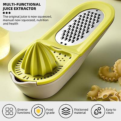 Stainless Steel Handheld Cheese Grater Multifunctional Rustproof Safety  Ginger Potato Cheese Grater (Yellow)
